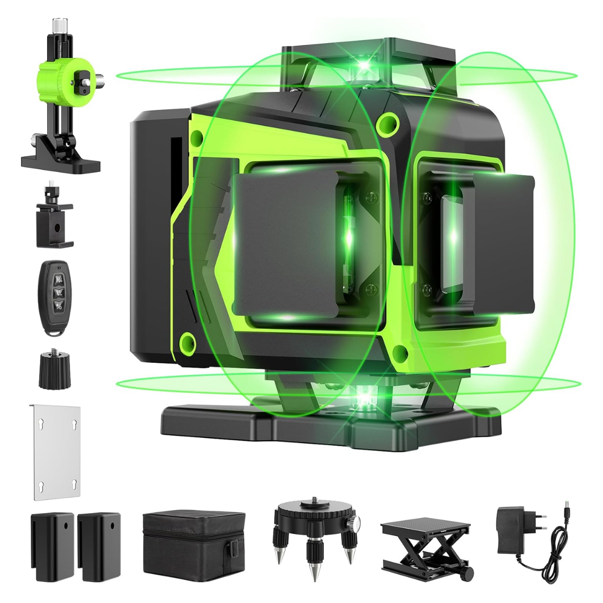Nivel Láser Autonivelante 30 m, Brillo 1–100%, Control Remoto, IP54 | QuadBeam™ 4D