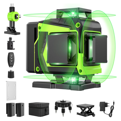 Nivel Láser Autonivelante 30 m, Brillo 1–100%, Control Remoto, IP54 | QuadBeam™ 4D