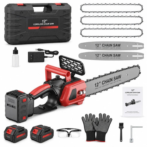 Motosierra Inalámbrica Brushless 12” con 2 Baterías 4.0Ah y 3 Cadenas CUTVORA™