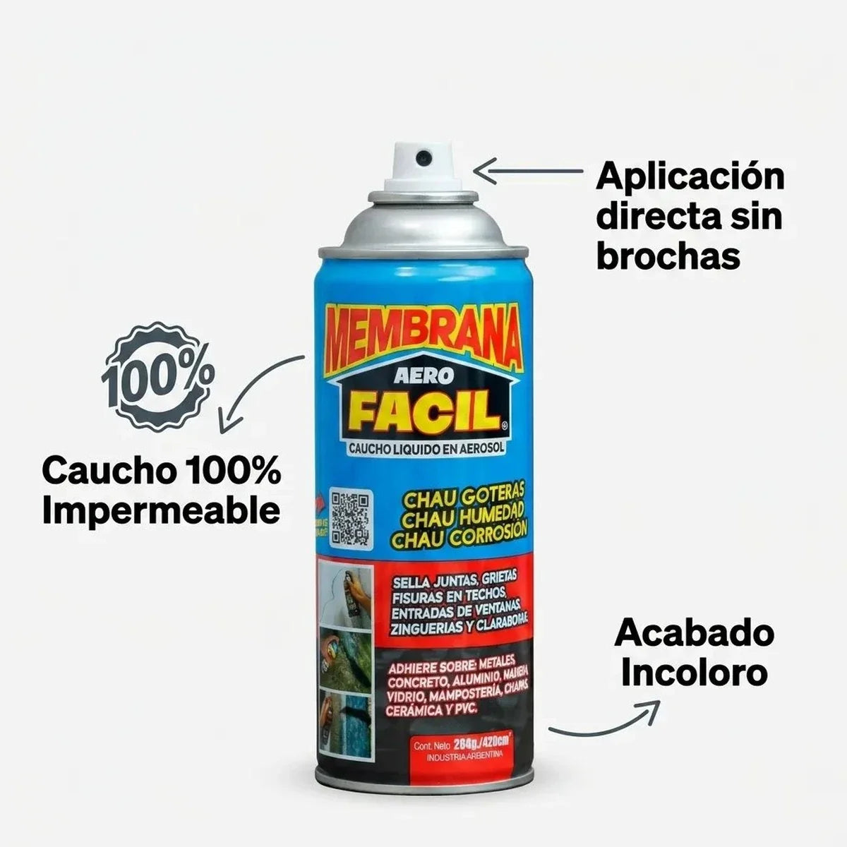 Spray Sellador Impermeable para Goteras, Grietas y Humedad 420 ml DRYVEXA™