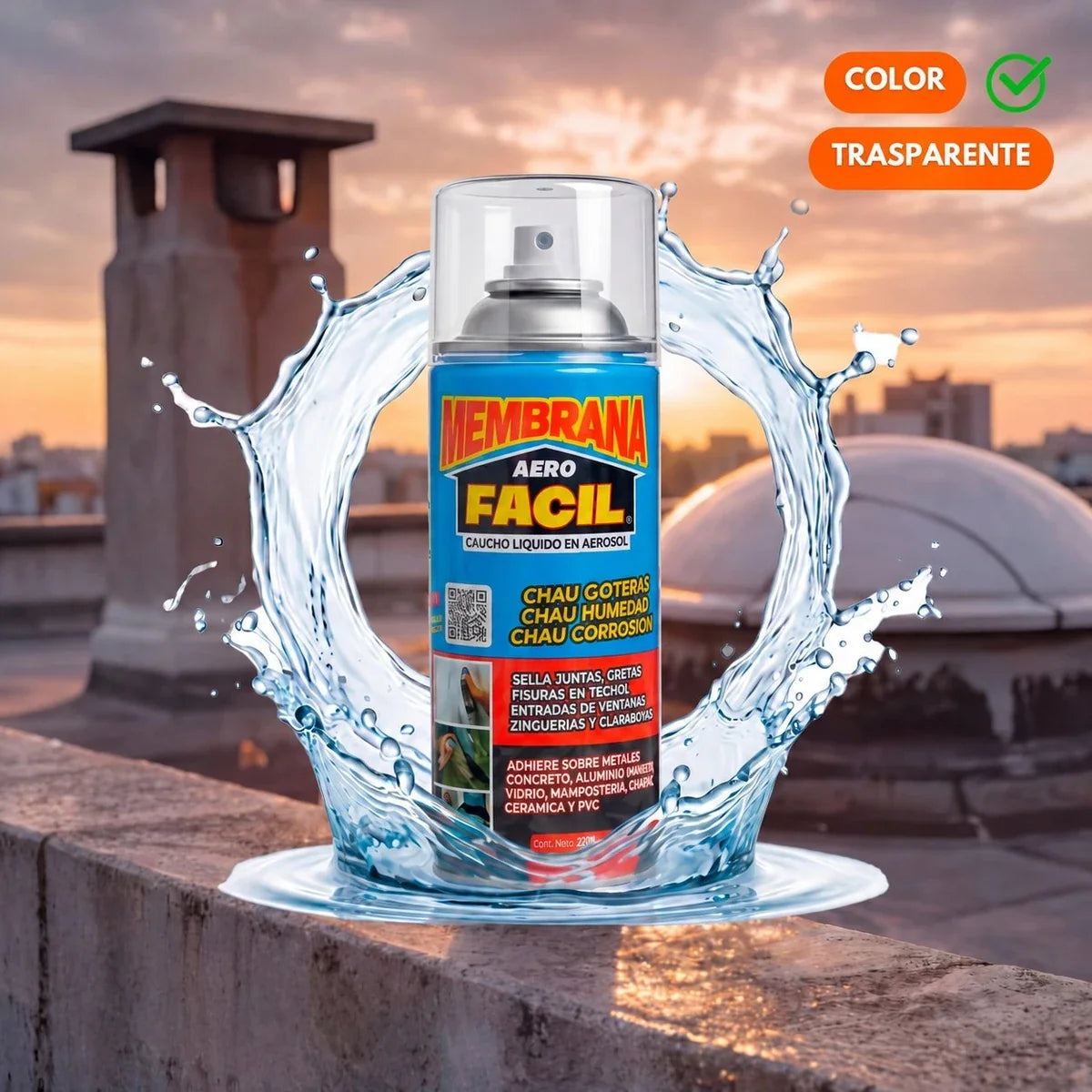 Spray Sellador Impermeable para Goteras, Grietas y Humedad 420 ml DRYVEXA™