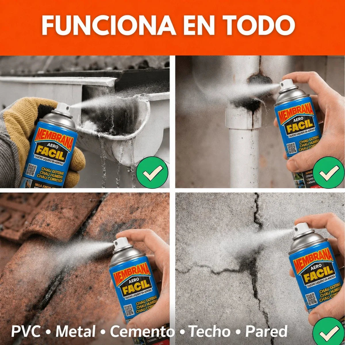 Spray Sellador Impermeable para Goteras, Grietas y Humedad 420 ml DRYVEXA™