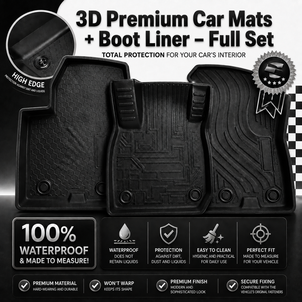 Alfombrillas 3D Premium + Protector de Maletero – Set Completo | FIXARO™