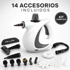 Limpiador a Vapor Portátil con 14 Accesorios para Auto, Baño, Cocina y Tapicería | VAPORLYX™