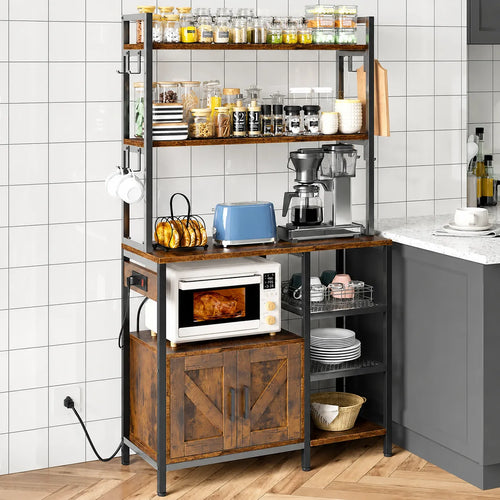 Estante de Cocina Industrial 6 Niveles Metal y Madera - FERRAVO™
