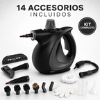 Limpiador a Vapor Portátil con 14 Accesorios para Auto, Baño, Cocina y Tapicería | VAPORLYX™
