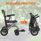 Silla de Ruedas Plegable Ligera con Frenos Dobles y Apoyabrazos Abatibles FOLDAVIA™
