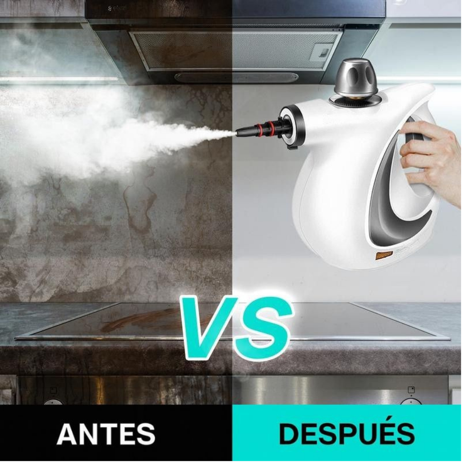 Limpiador a Vapor Portátil con 14 Accesorios para Auto, Baño, Cocina y Tapicería | VAPORLYX™