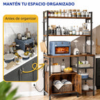 Estante de Cocina Industrial 6 Niveles Metal y Madera - FERRAVO™