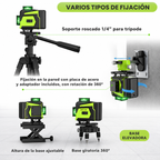 Nivel Láser Autonivelante 30 m, Brillo 1–100%, Control Remoto, IP54 | QuadBeam™ 4D
