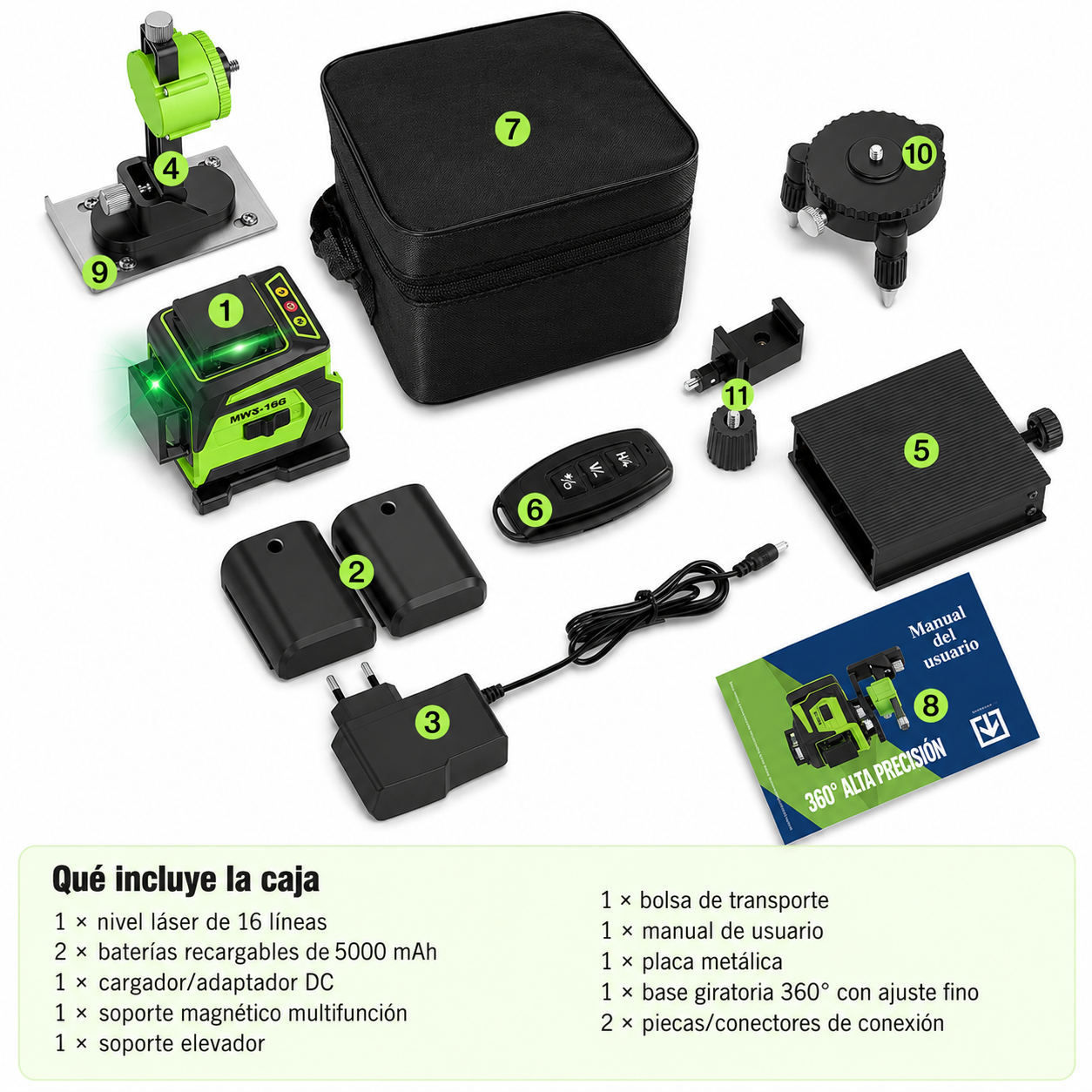 Nivel Láser Autonivelante 30 m, Brillo 1–100%, Control Remoto, IP54 | QuadBeam™ 4D