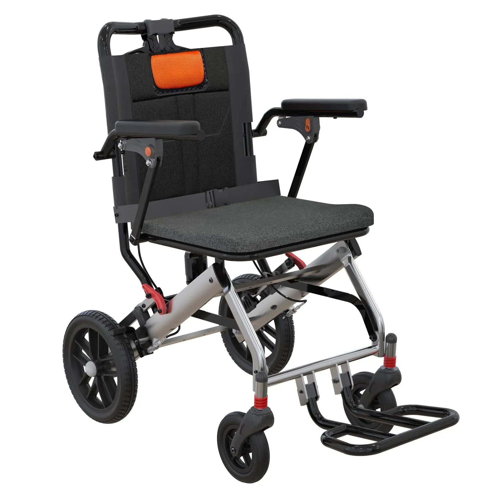 Silla de Ruedas Plegable Ligera con Frenos Dobles y Apoyabrazos Abatibles FOLDAVIA™