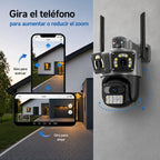 Cámara de Seguridad Wi-Fi Exterior 6MP con Doble Lente y Visión Panorámica PANORVIA™