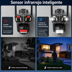 Cámara de Seguridad Wi-Fi Exterior 6MP con Doble Lente y Visión Panorámica PANORVIA™