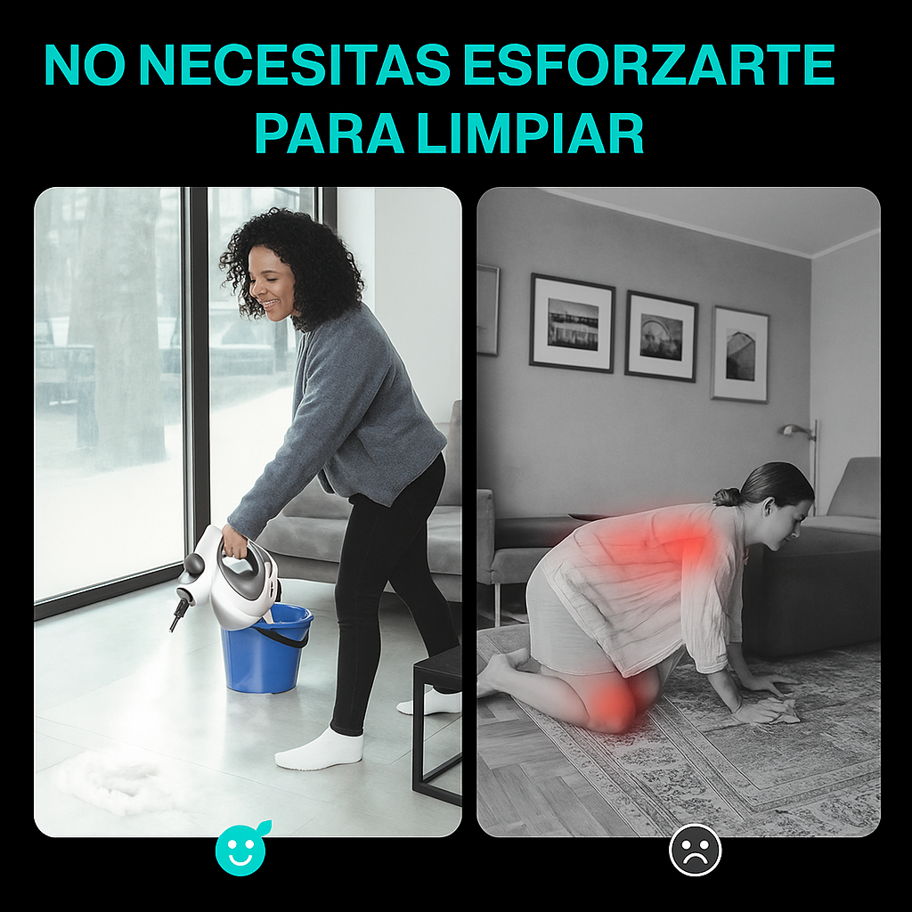 Limpiador a Vapor Portátil con 14 Accesorios para Auto, Baño, Cocina y Tapicería | VAPORLYX™