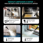 Limpiador a Vapor Portátil con 14 Accesorios para Auto, Baño, Cocina y Tapicería | VAPORLYX™
